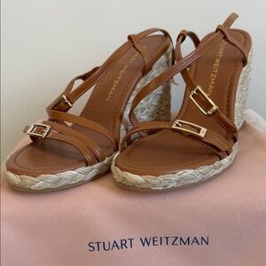 Stuart Weitzman Brown Espadrille Wedges